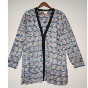 Exclusively Misook Womn Cardigan 3X Multicolor Metallic‎ clasp closures